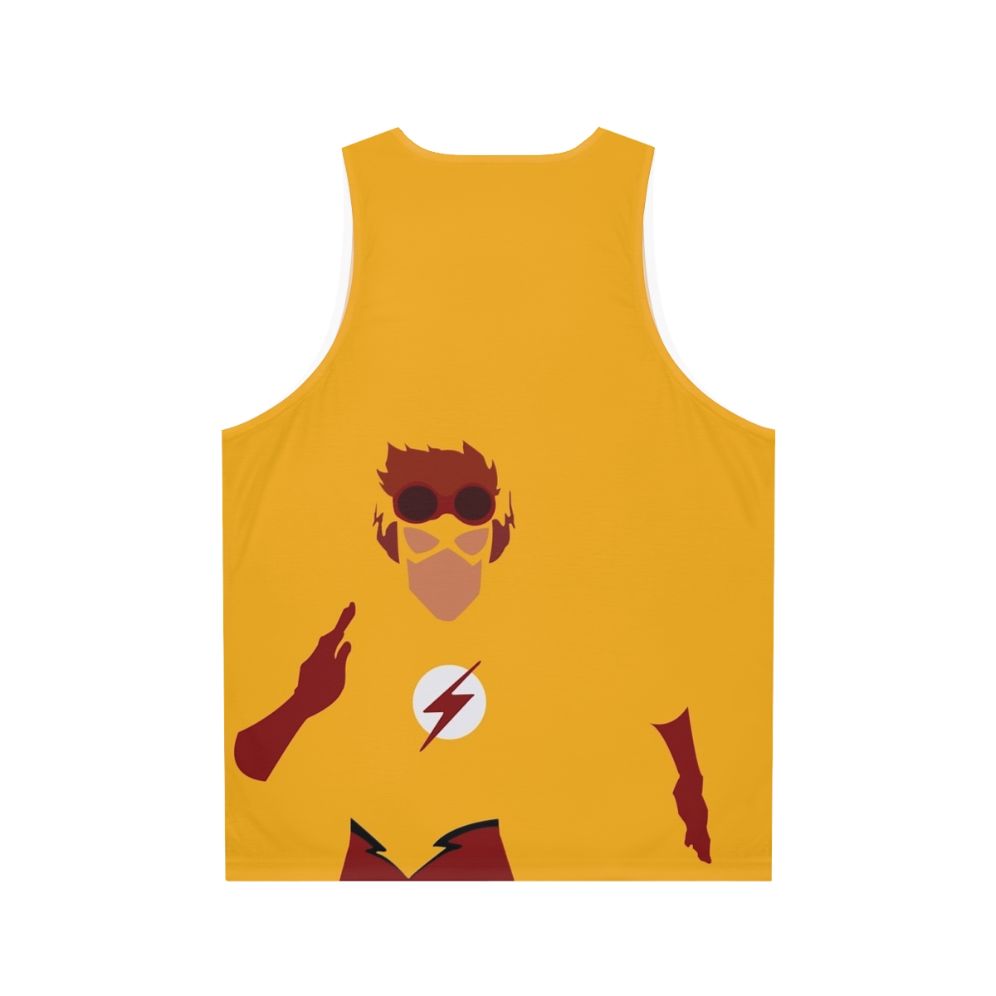 Minimalist Wally West superhero unisex tank top - Back