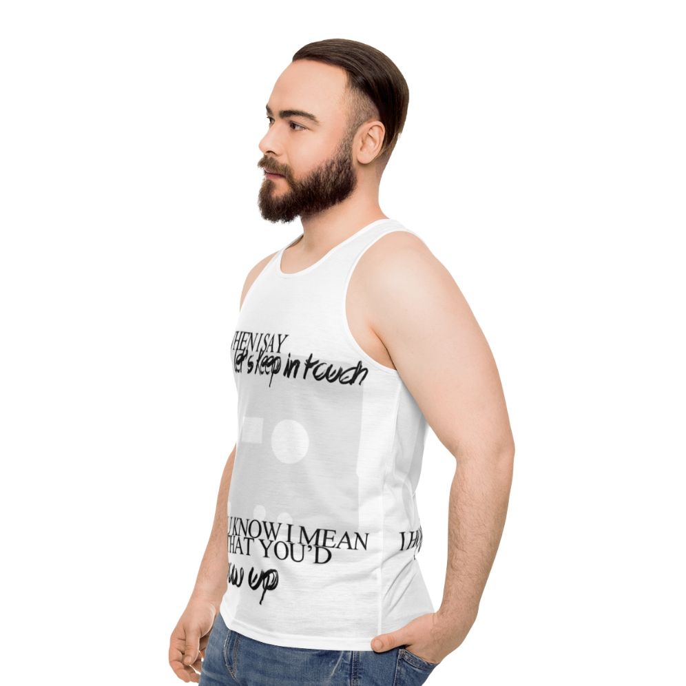 "Let's Keep In Touch" Unisex Band Graphic Tank Top - men side