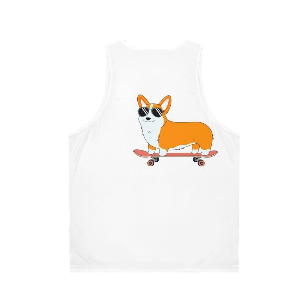 Corgi Skate Unisex Tank Top - Back