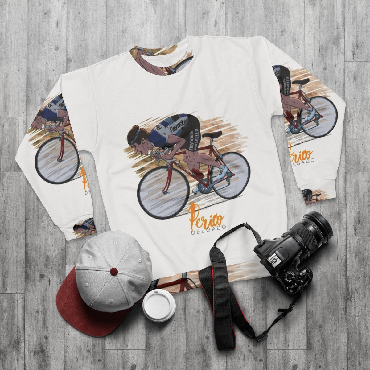 Perico Delgado Le Fou Des Pyr N Es Cycling Sweatshirt - flat lay