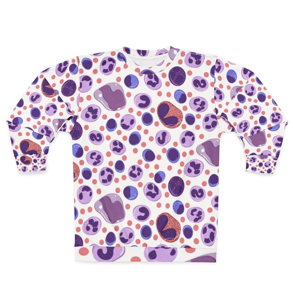 White blood cell pattern medical laboratory sweatshirt