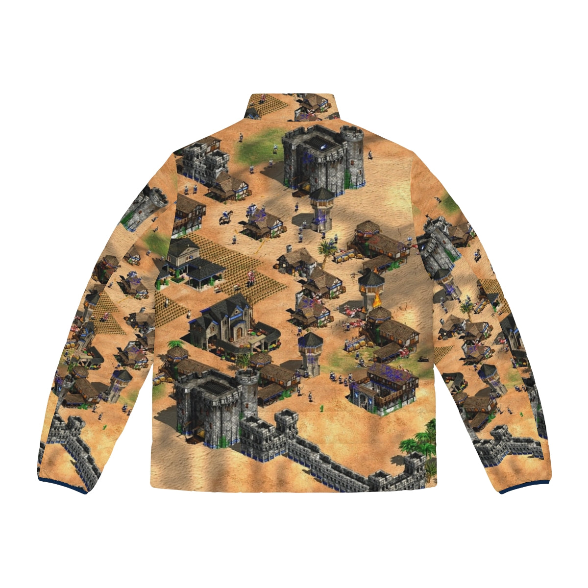 Age of Empires inspired puffer jacket with classic game graphics - Back