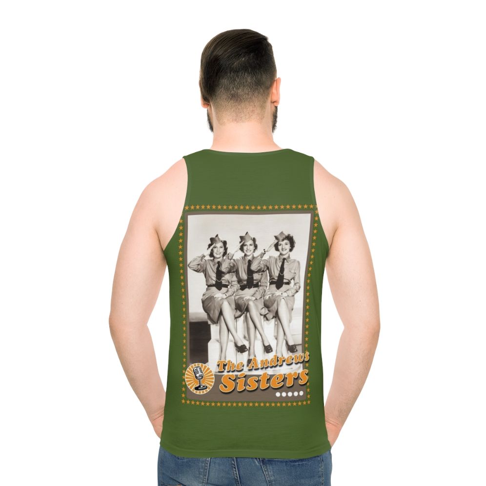 Vintage Andrews Sisters Unisex Tank Top - men back