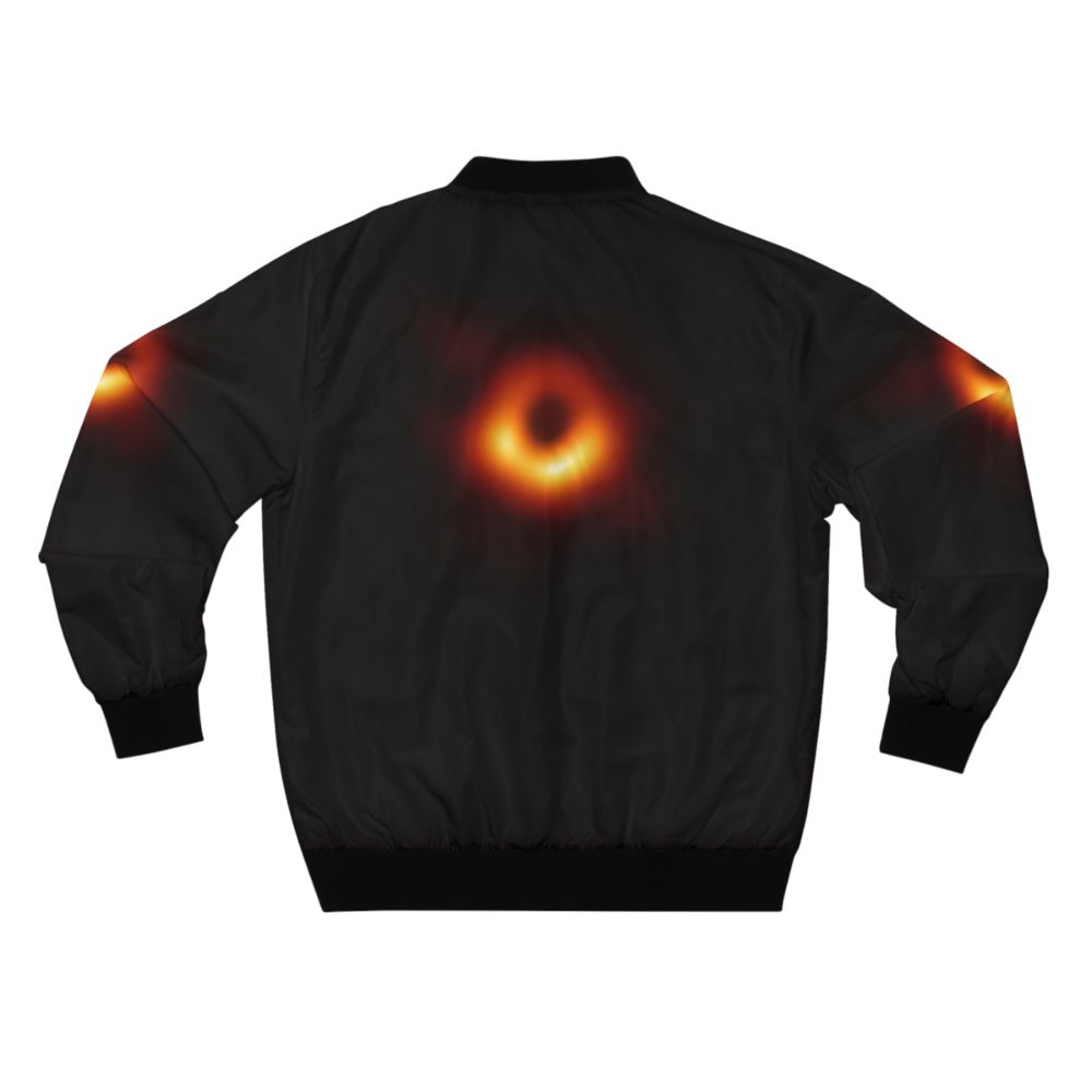 Black hole bomber jacket featuring event horizon and cosmic design - Back