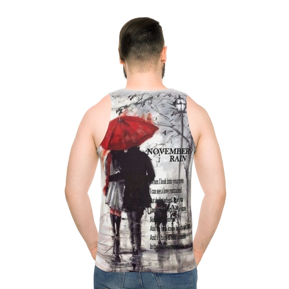 Unisex November Rain Tank Top - men back