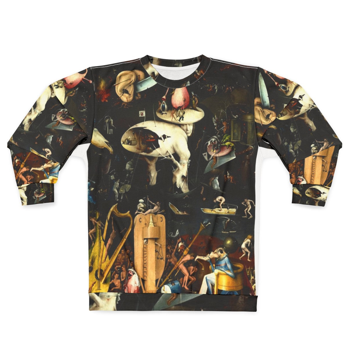 Hieronymus Bosch inspired "Hell" sweatshirt featuring surreal and dark fantasy elements