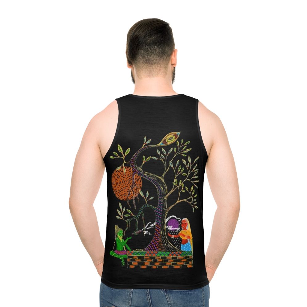 Trippy visionary meditating yogi unisex tank top - men back