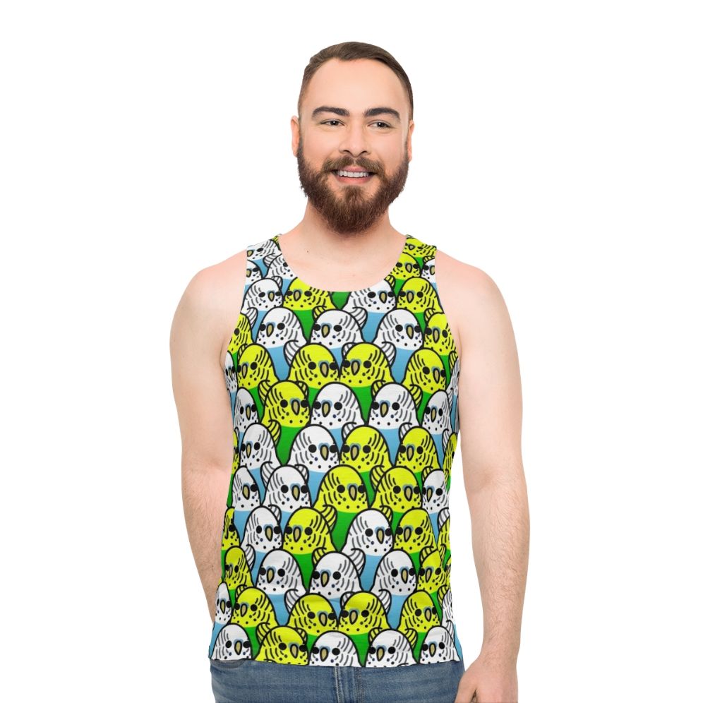 Too Many Birds Budgie Squad Unisex Tank Top - men