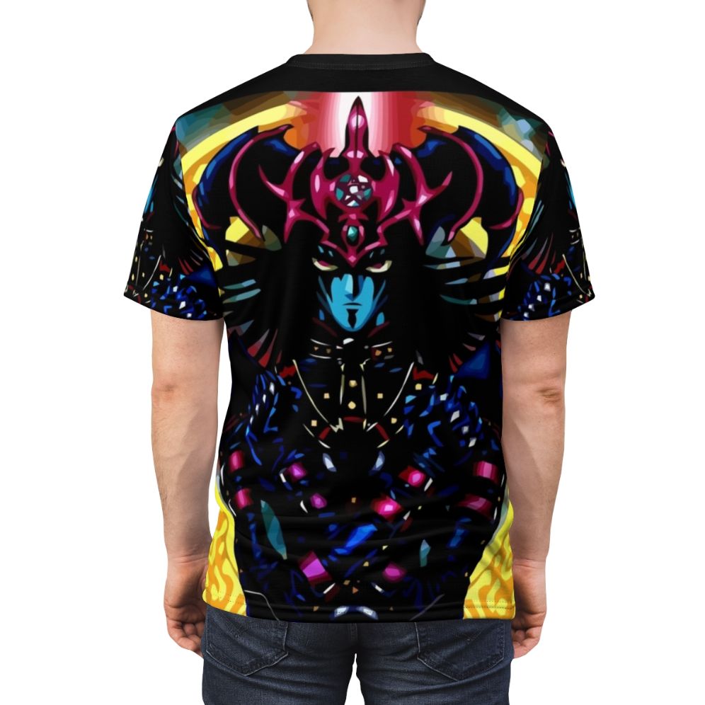 Yugioh inspired t-shirt design featuring dark magic and sorcery elements - men back