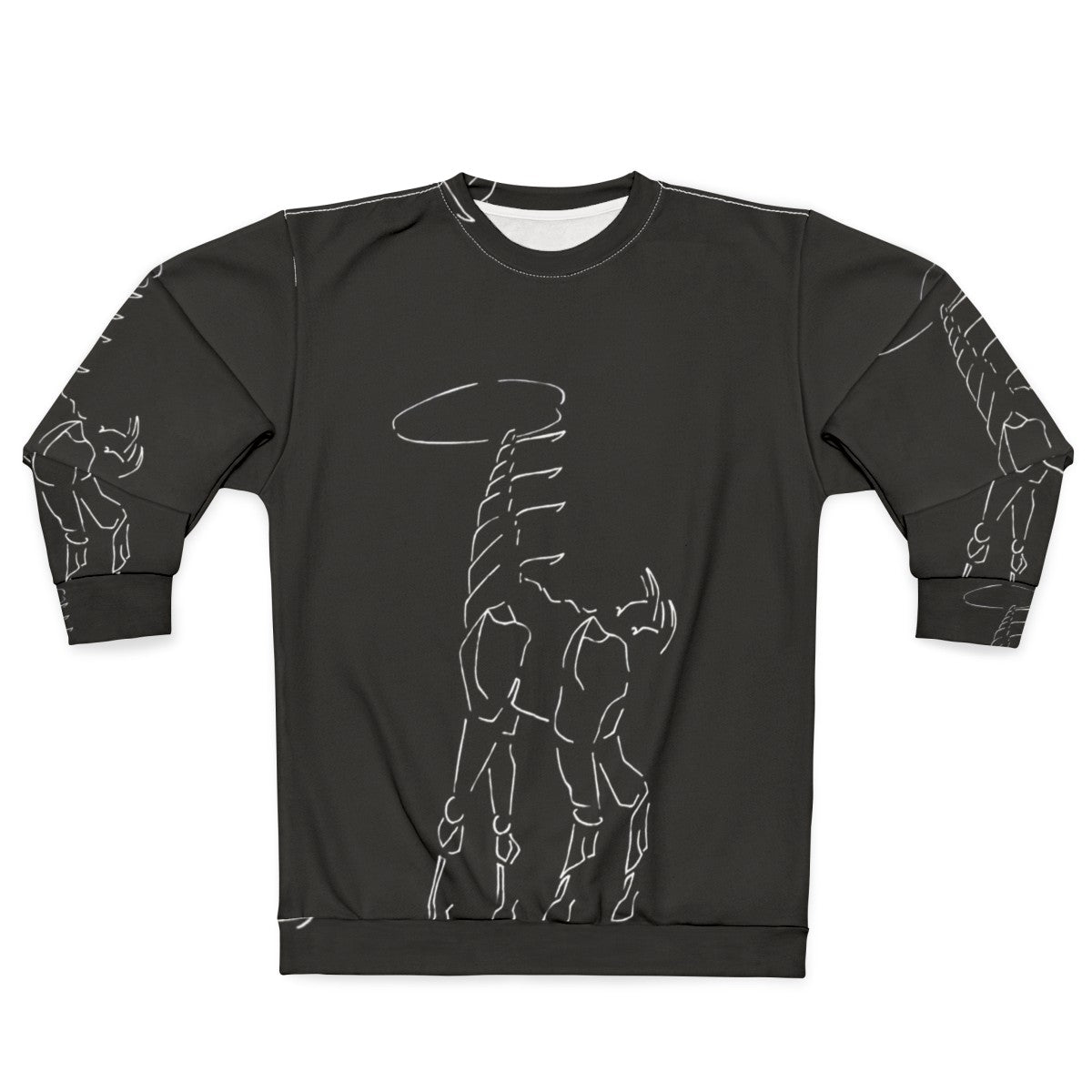 Tallneck Sweatshirt featuring Horizon Zero Dawn character Aloy and the giant Tallneck machine