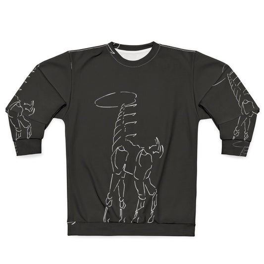 Tallneck Sweatshirt featuring Horizon Zero Dawn character Aloy and the giant Tallneck machine