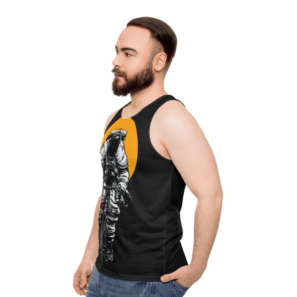 Space-inspired cycling tank top with "Let's Ride Bike" design - men side