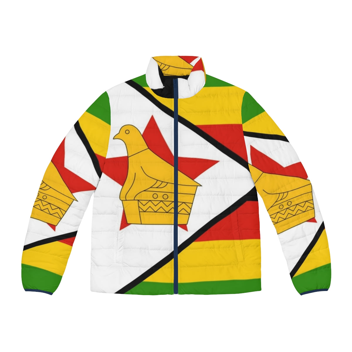 Zimbabwe flag puffer jacket with bold design