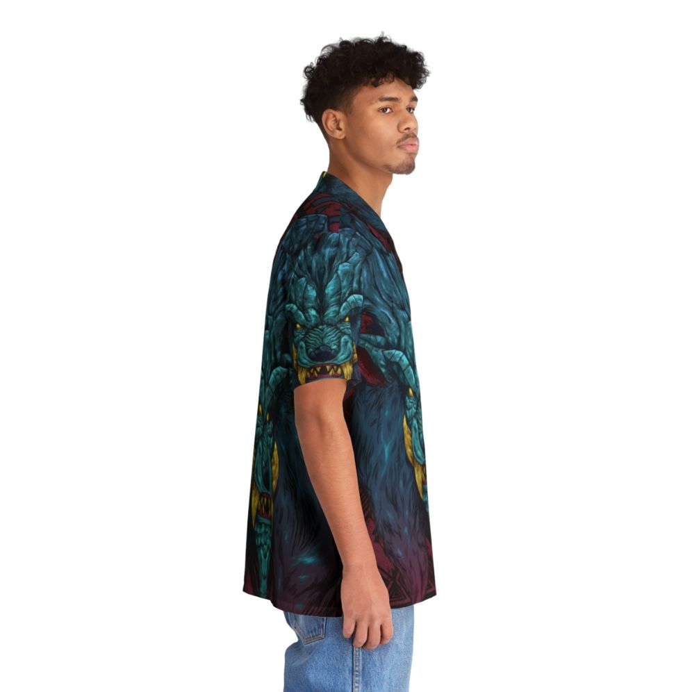 Hunting Club Lunastra Hawaiian Shirt featuring a dragon design - People Pight