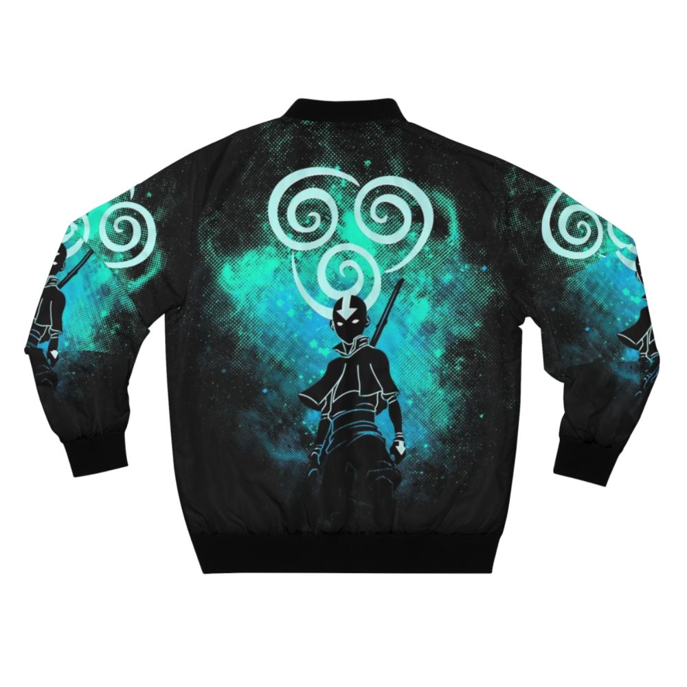 Air Bender Bomber Jacket featuring the iconic Air Nomad symbols and colors - Back