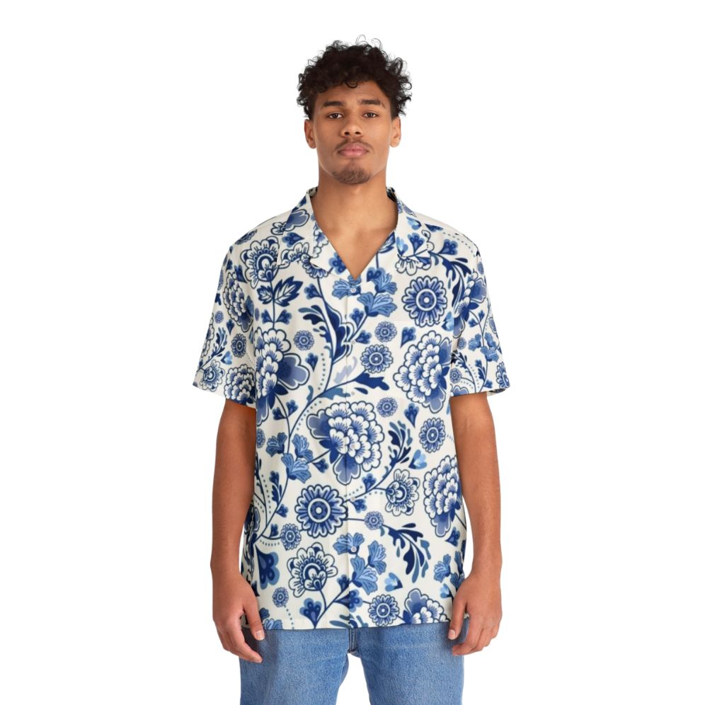 Chinese Porcelain Design Hawaiian Shirt - People Front