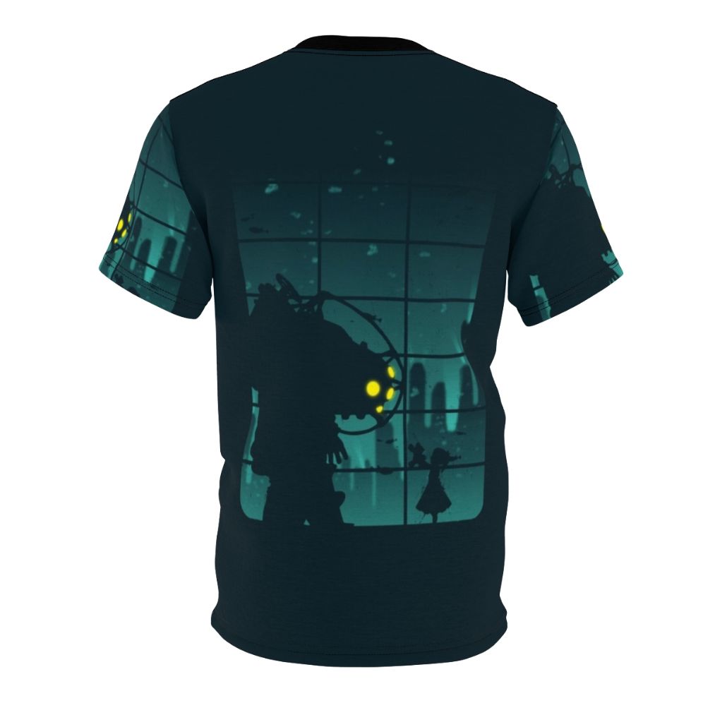 Bioshock-inspired AOP T-shirt featuring the iconic Mr. Bubbles character - Back