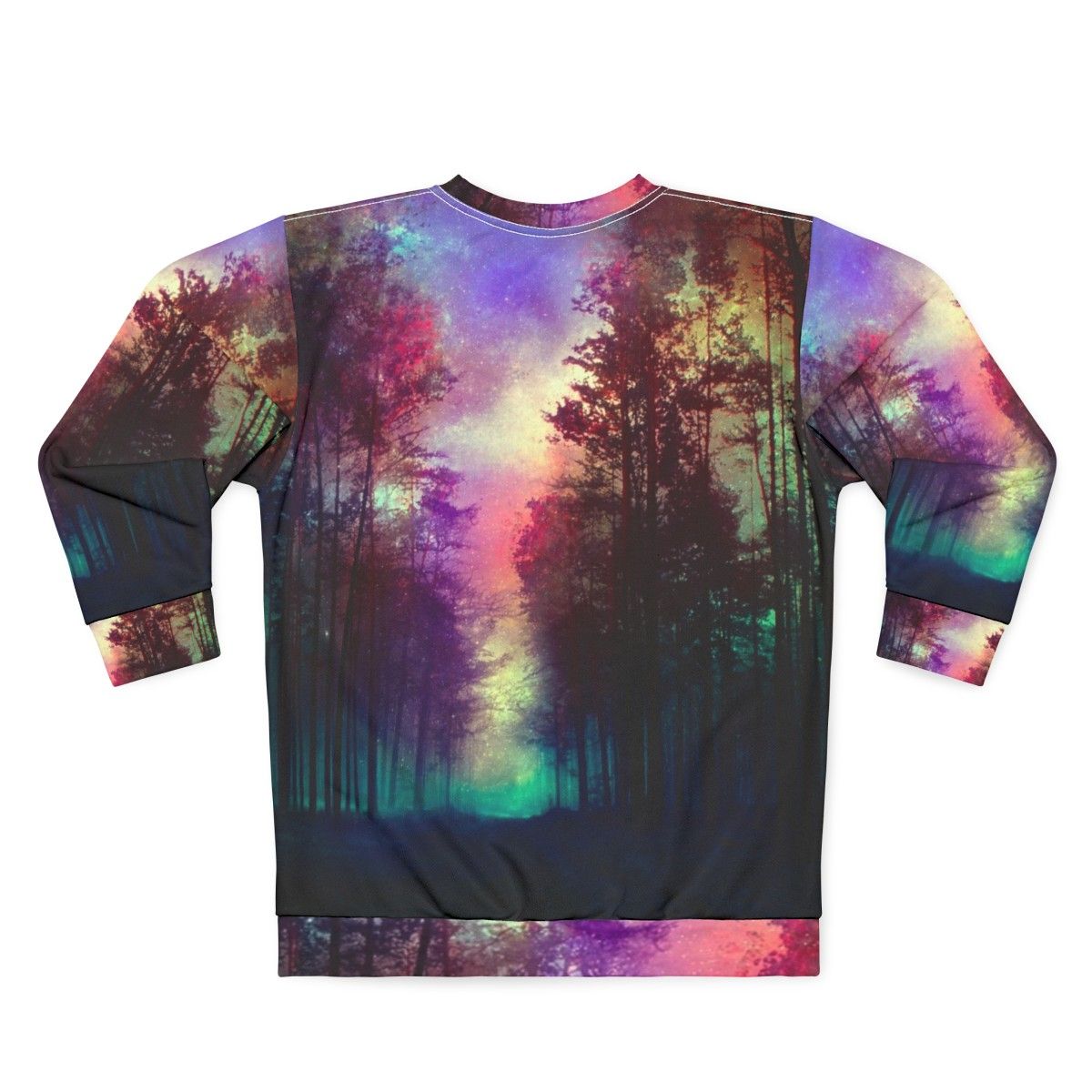 Magical forest sweatshirt featuring a scenic landscape design - Back