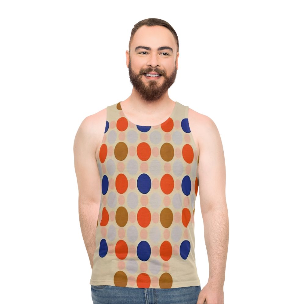 Unisex tank top with Thomas Downing inspired abstract color field painting - men