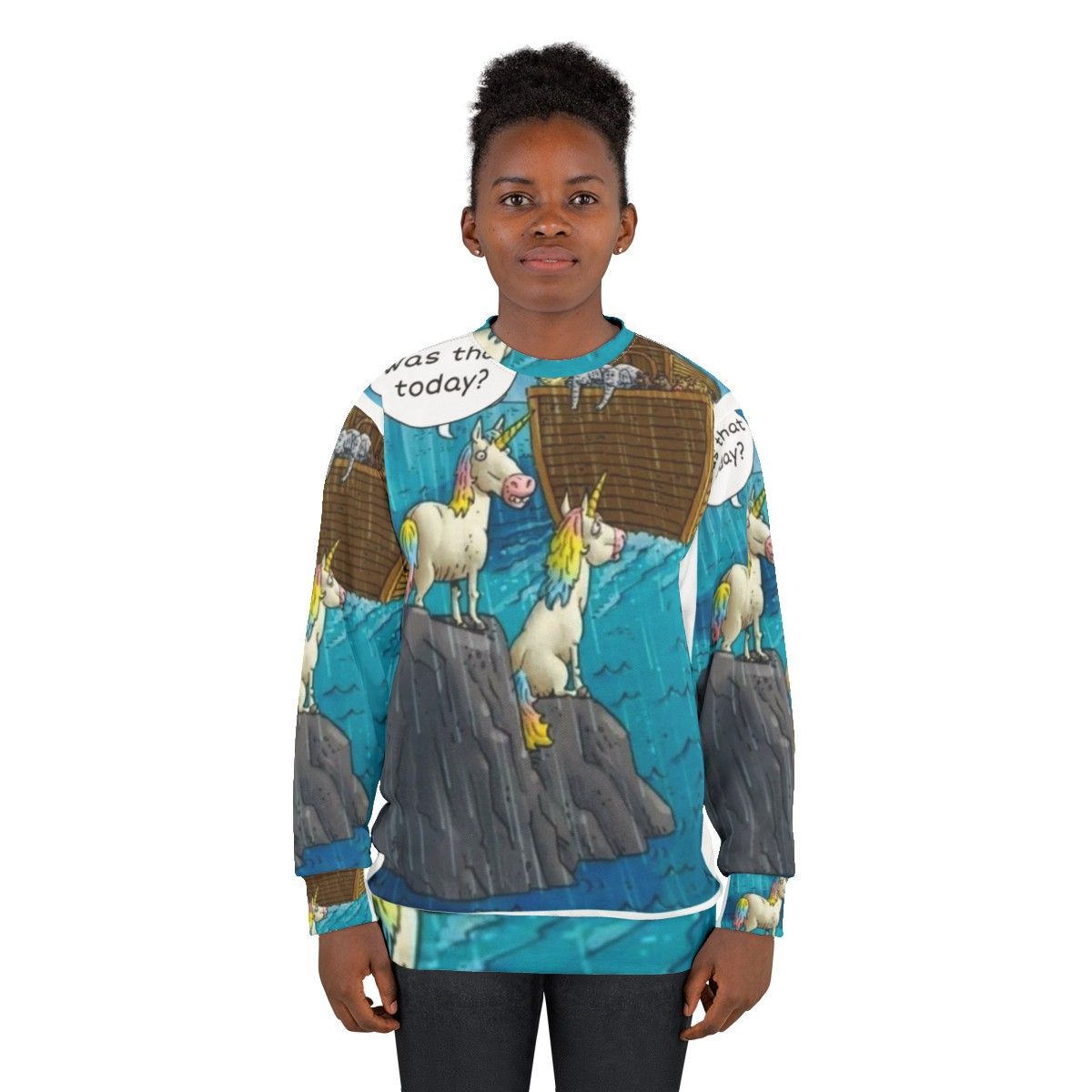 Noah's Ark Unicorn Christian Sweatshirt - women