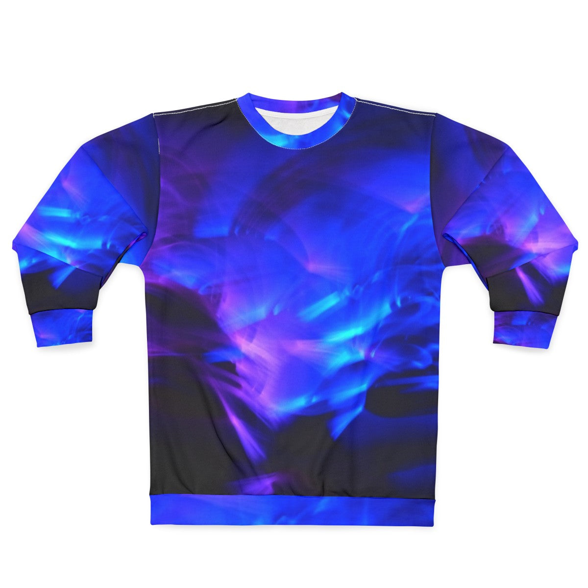 Glow in the dark sweatshirt with vibrant, swirling design