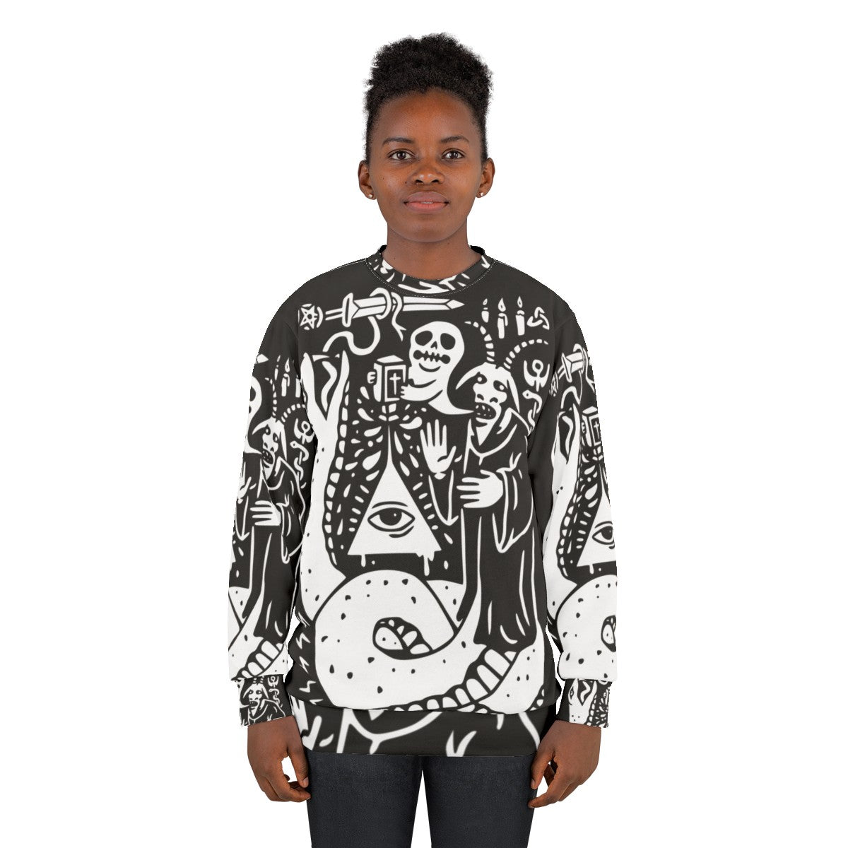 Occult Cult Sweatshirt with Illuminati and Dark Symbolism - women