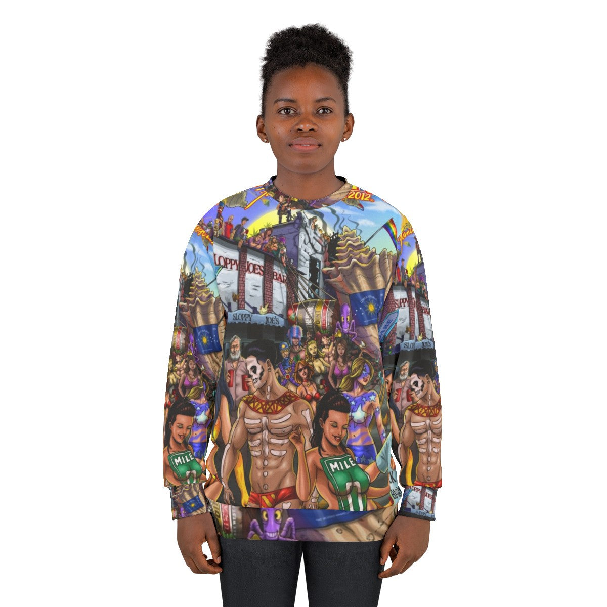 Shevibe's Key West Fantasy Fest Superhero Sweatshirt - women