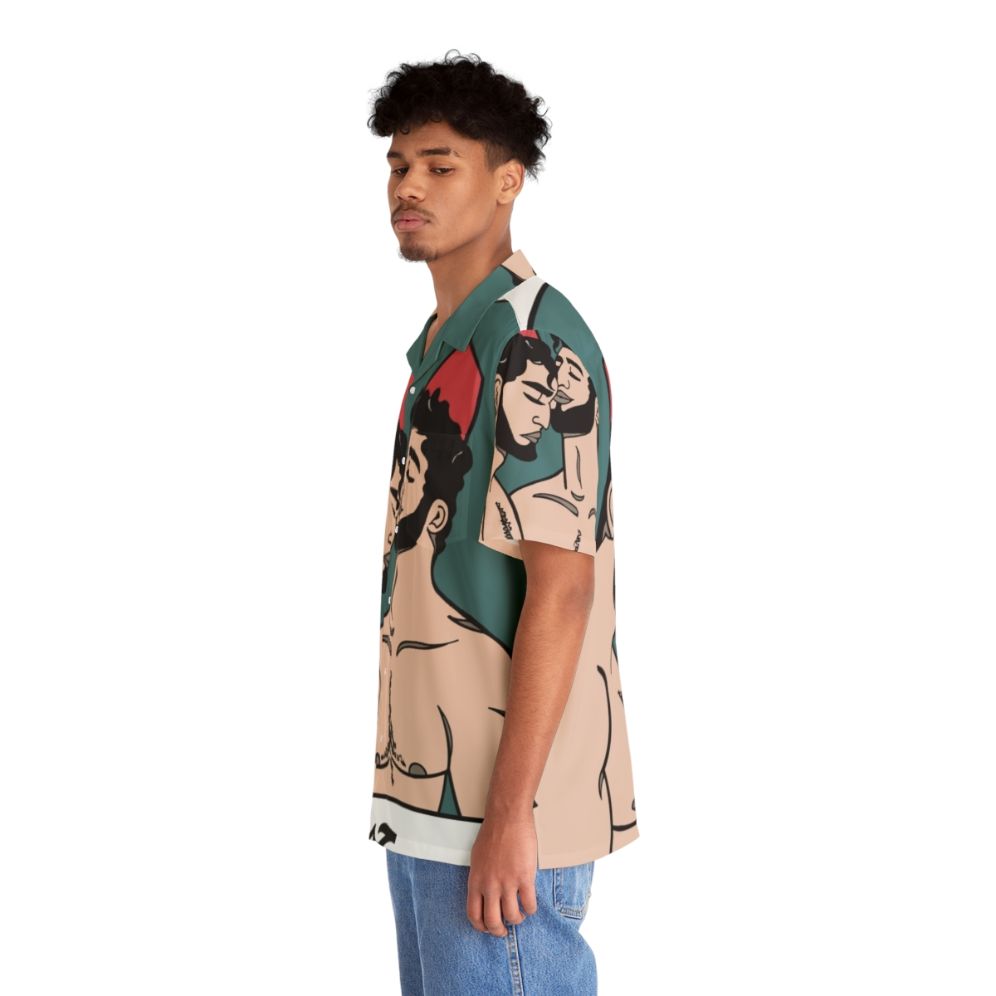 Gay-inspired Hawaiian shirt with colorful illustration - People Left