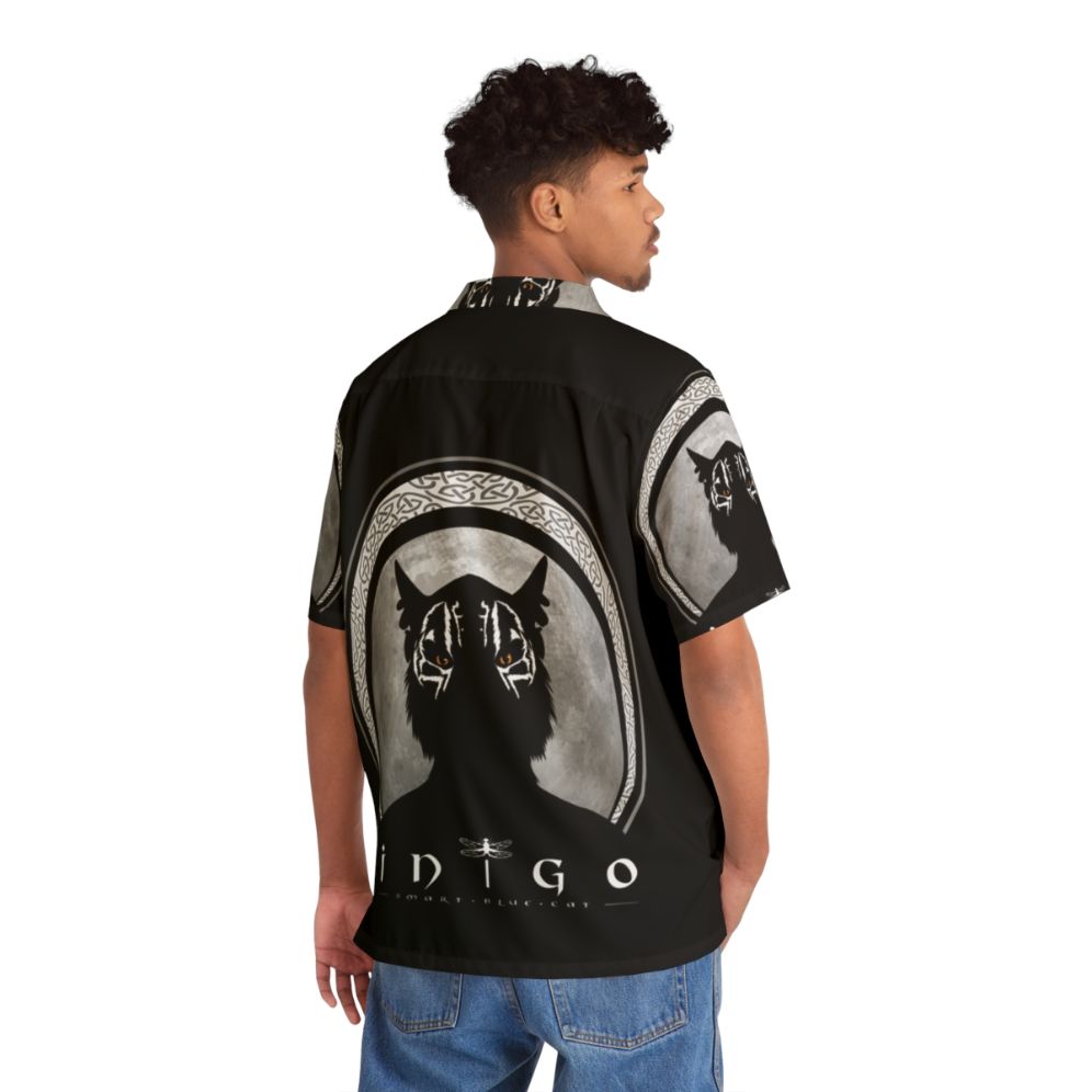 Inigo Silhouetted Hawaiian Shirt with Moons and Dragonflies - People Back