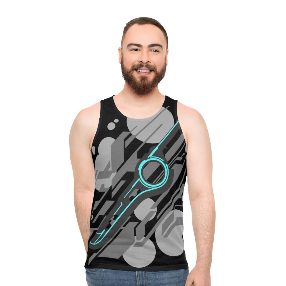 Xenoblade Chronicles abstract grey unisex tank top - men