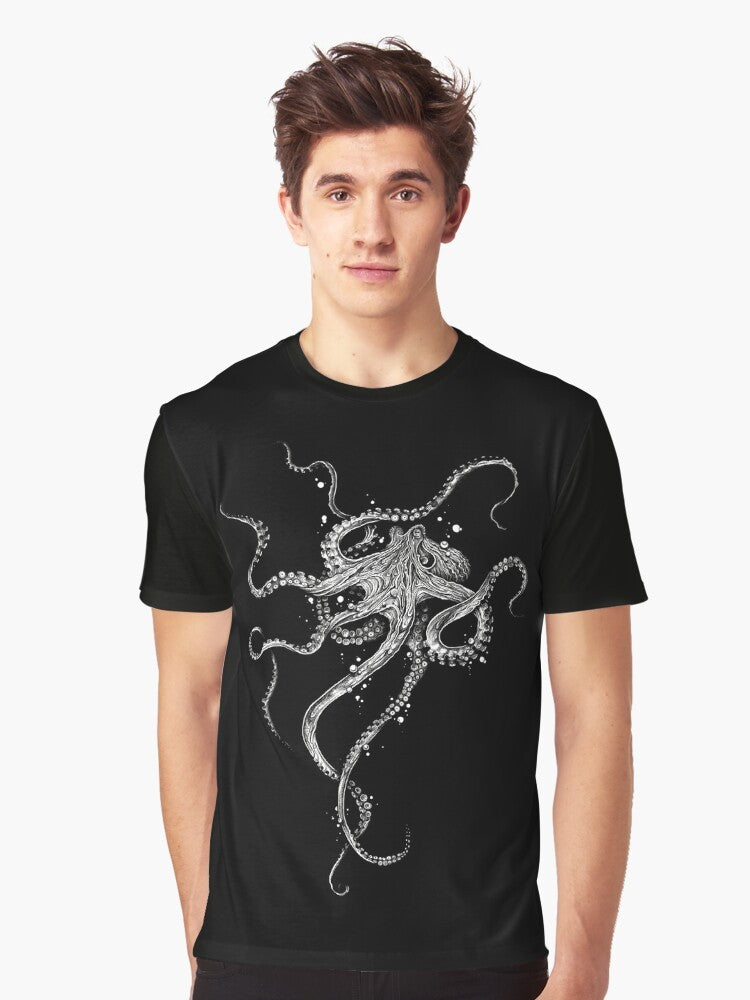 Octopus graphic t-shirt with detailed black and white tentacle design - Men