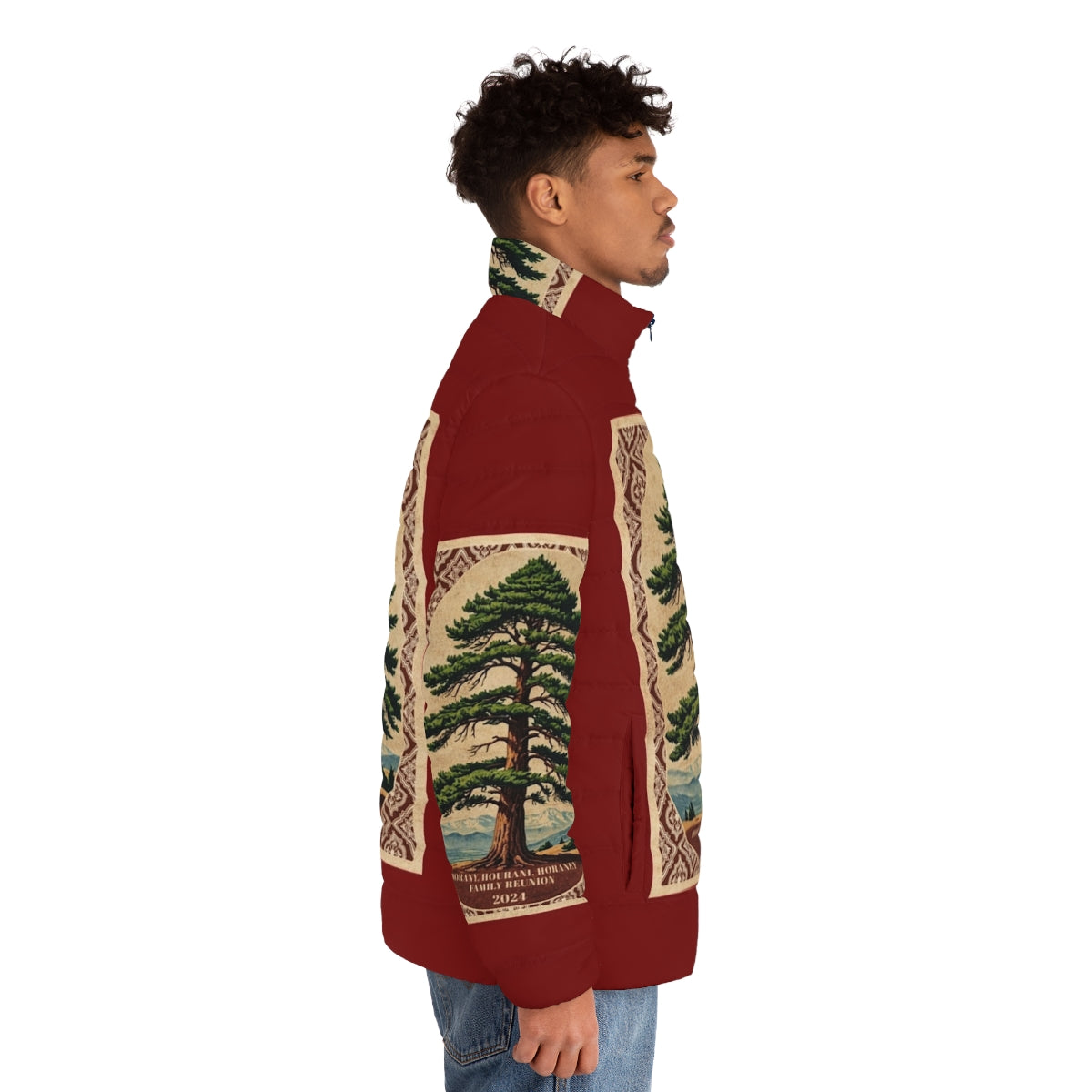 Horany Family Reunion 2024 Puffer Jacket featuring a custom reunion design - men side right