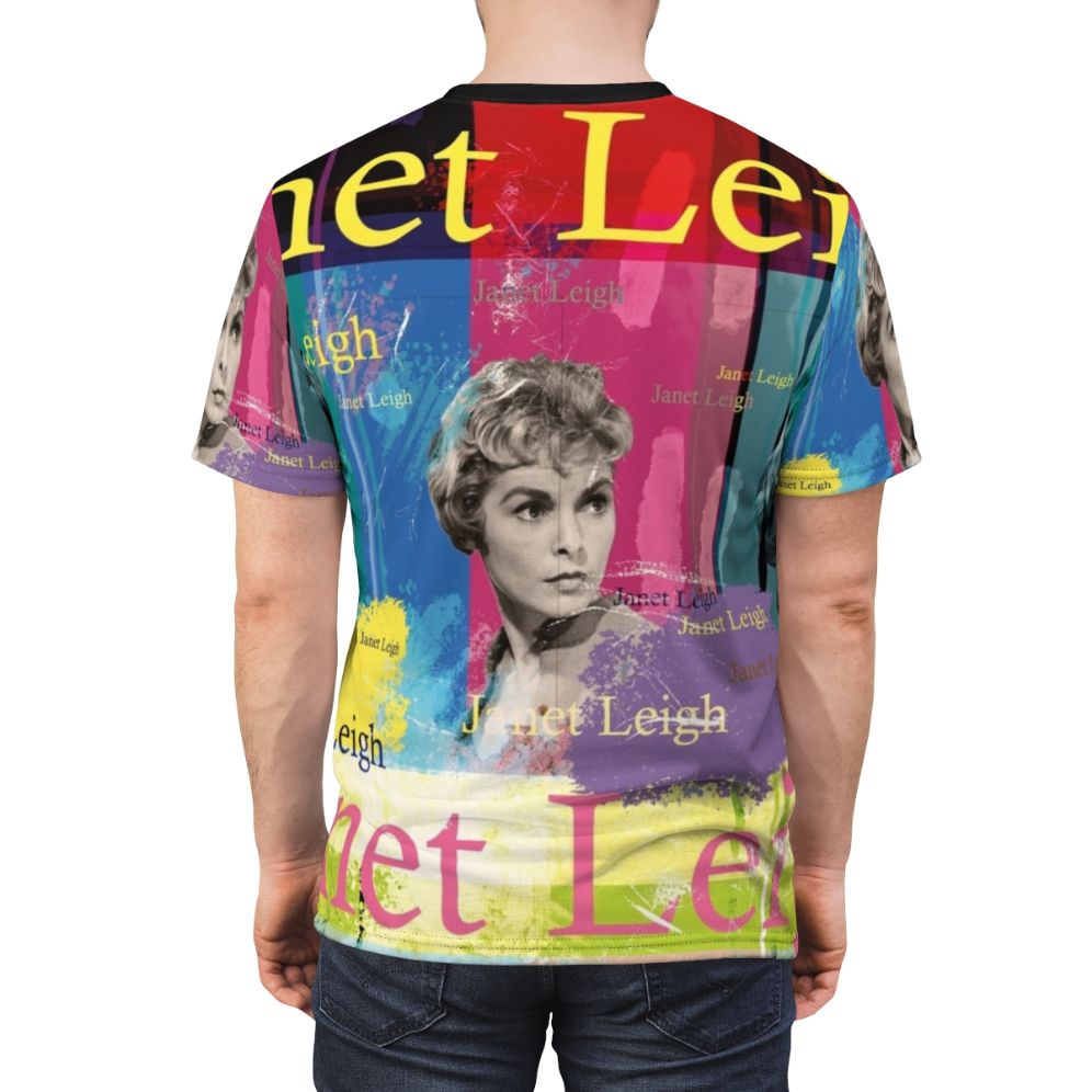 Vintage-inspired portrait of actress Janet Leigh on a high-quality t-shirt - men back