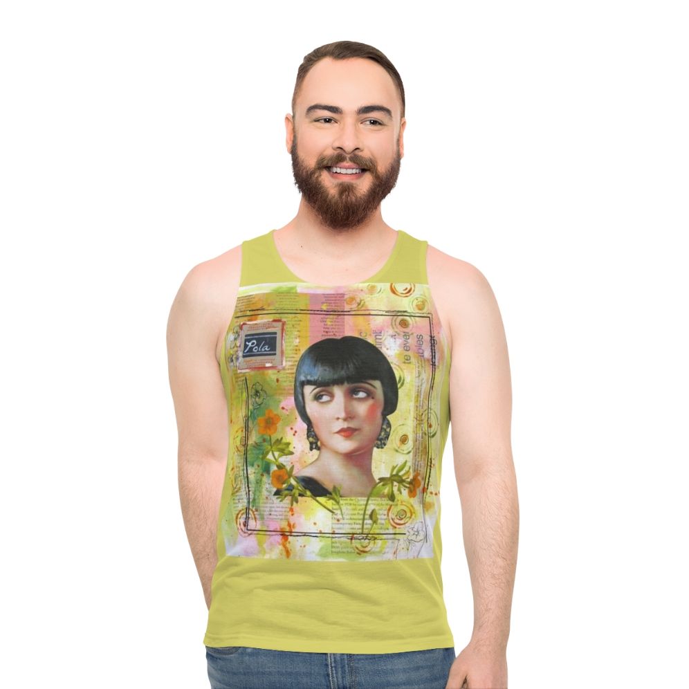 Pola Negri 1920s vintage collage unisex tank top - men