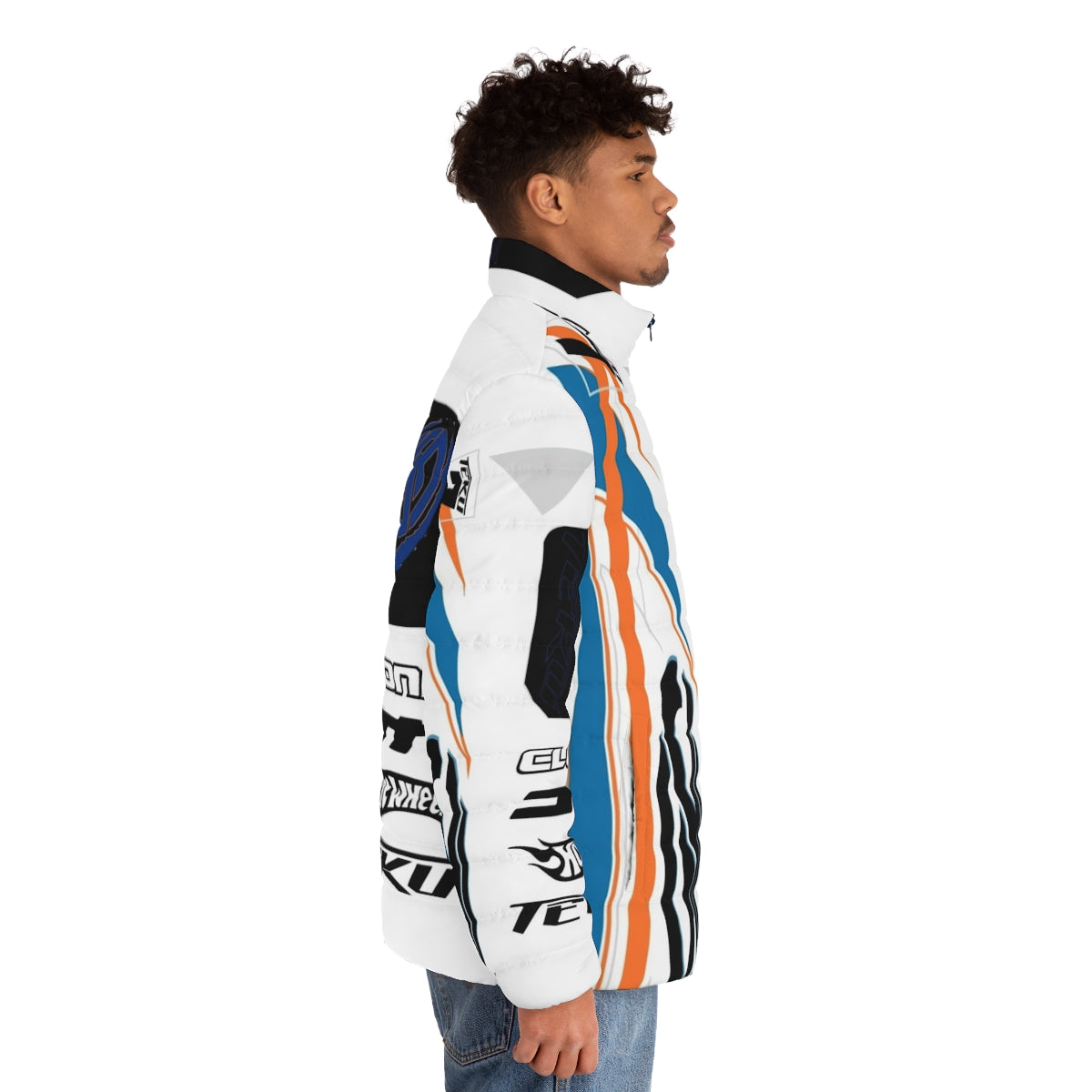 Power Rage Puffer Jacket with Acceleracers and Hot Wheels inspired design - men side right