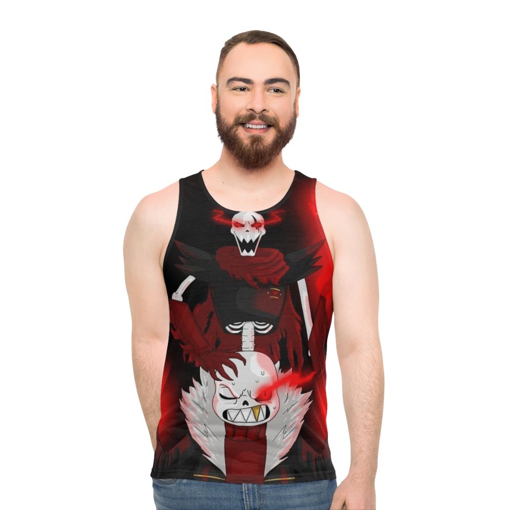 Underfell Undertale Unisex Tank Top Featuring Papyrus and Sans Fanart - men