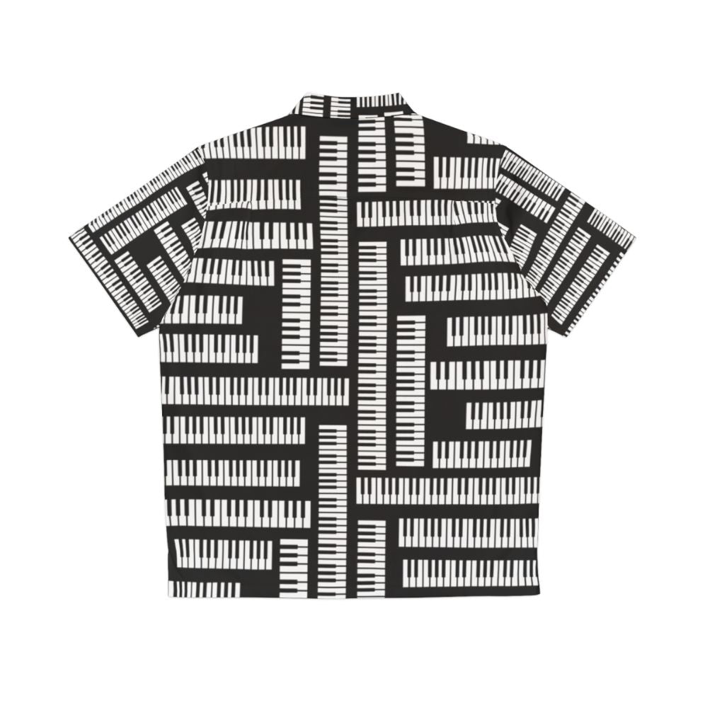 Piano keys pattern hawaiian shirt for musicians and pianists - Back