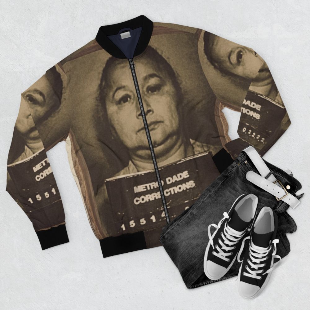 Griselda Blanco Restrepo Bomber Jacket - Flat lay