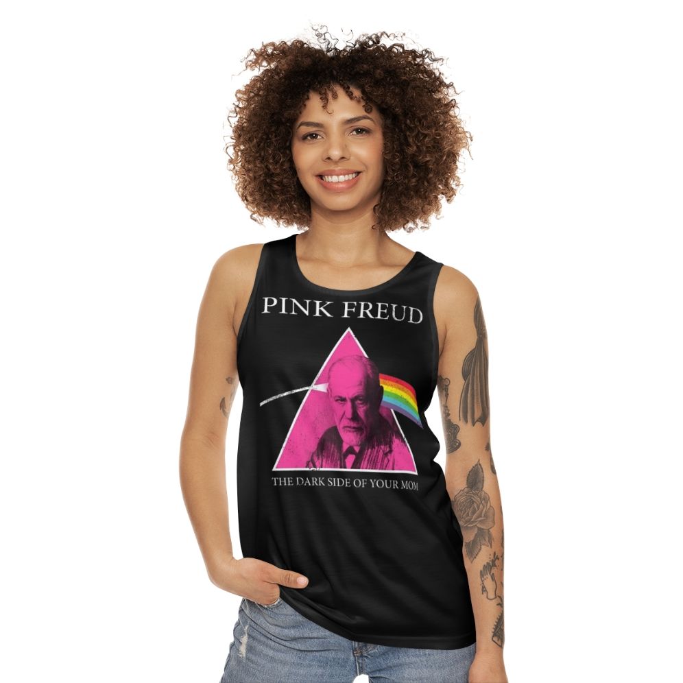 Pink Freud Unisex Tank Top with Dark Side of the Moon Design - women