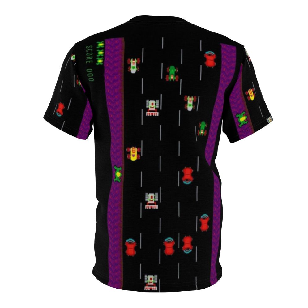 Retro gaming inspired Frogger t-shirt with a vintage pattern design - Back