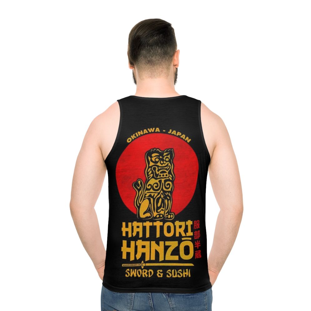 Hattori Hanzo unisex tank top with samurai-inspired design - men back