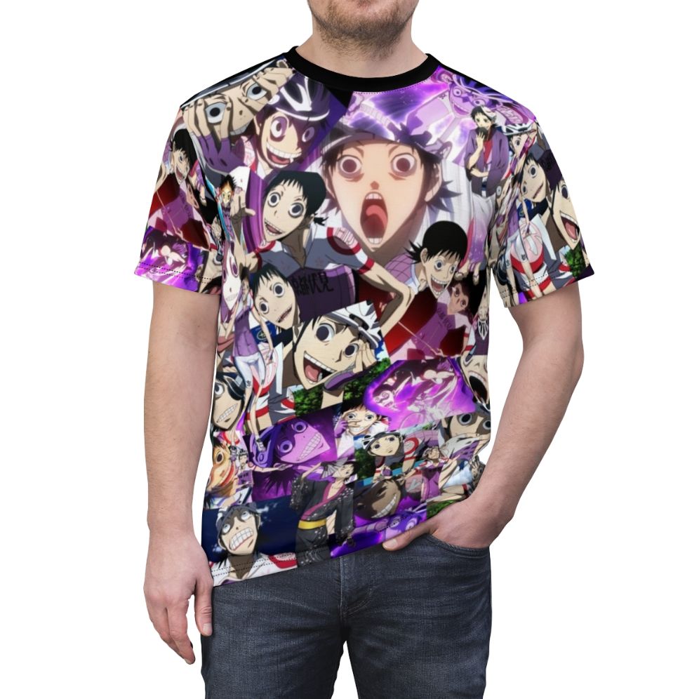 Midousuji inspired anime t-shirt design featuring the character from the popular Yowamushi Pedal series - men front