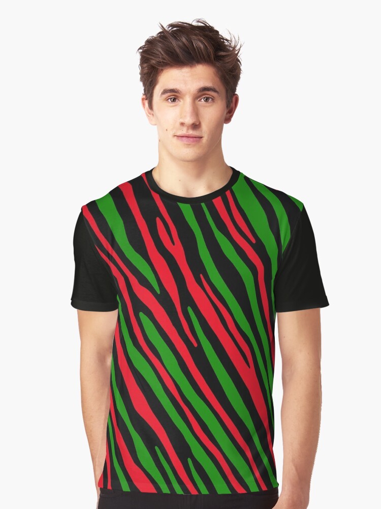 90's Tribe Pattern Graphic T-Shirt with Tribe Called Quest Inspired Design - Men