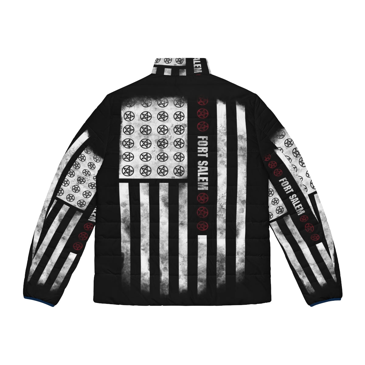 Alternative music cassette art puffer jacket - Back