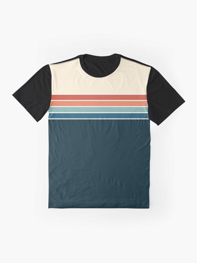 Vintage 70s retro stripes graphic t-shirt - Flat lay