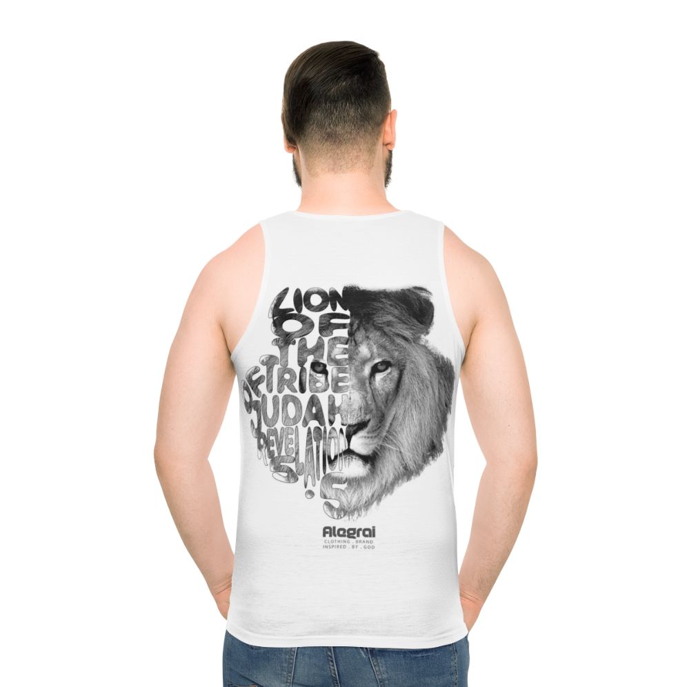 Lion of Judah Christian Unisex Tank Top - men back