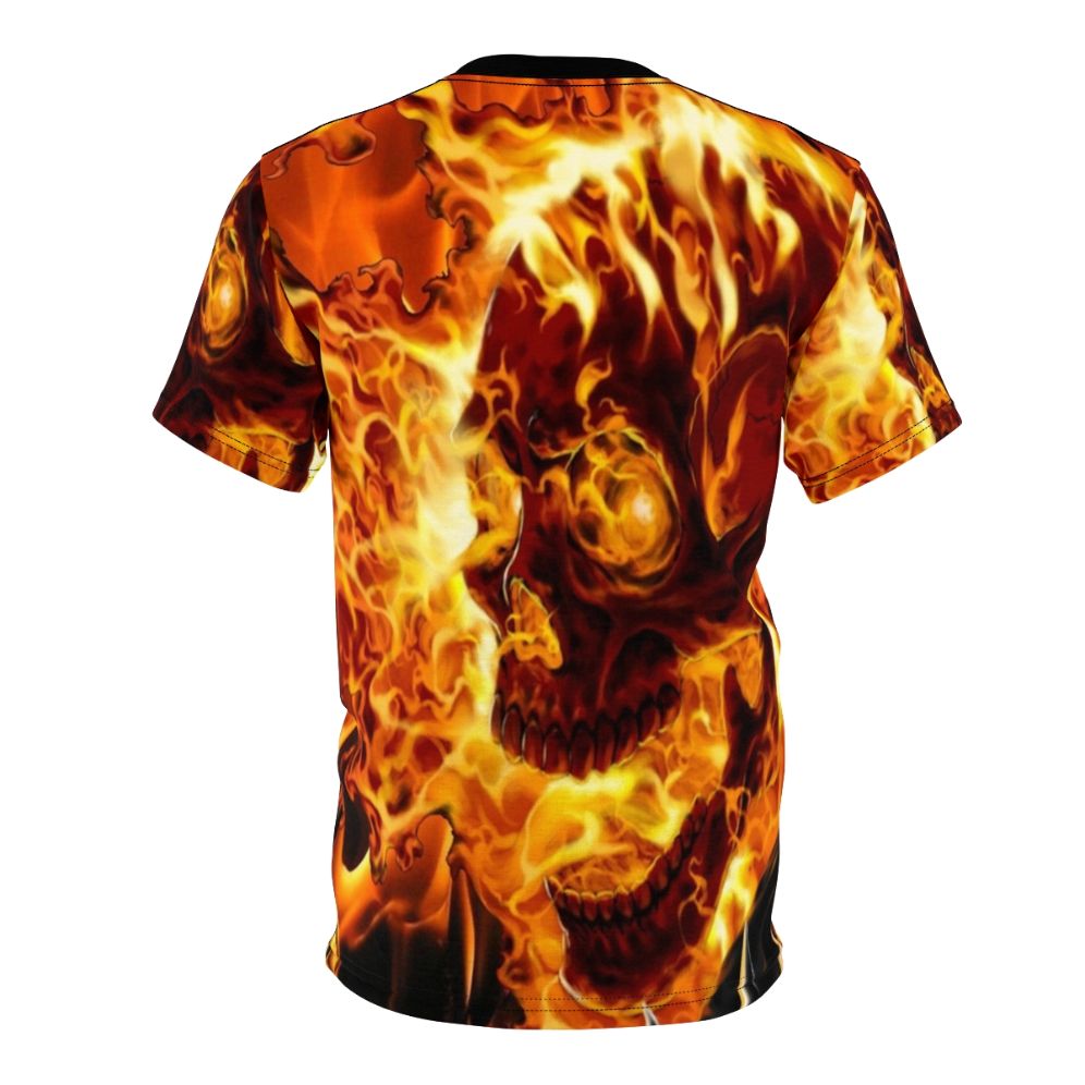 Fiery Ghost Rider graphic tee with a bold, comic book-style design - Back