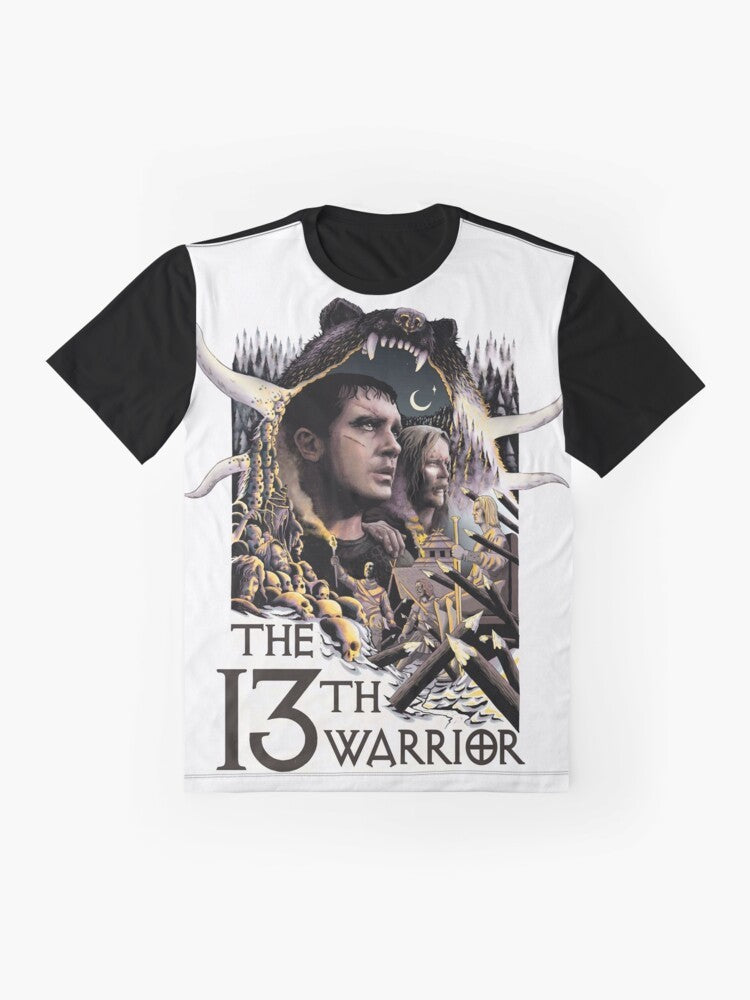 Graphic t-shirt featuring the iconic '13th Warrior' movie design - Flat lay