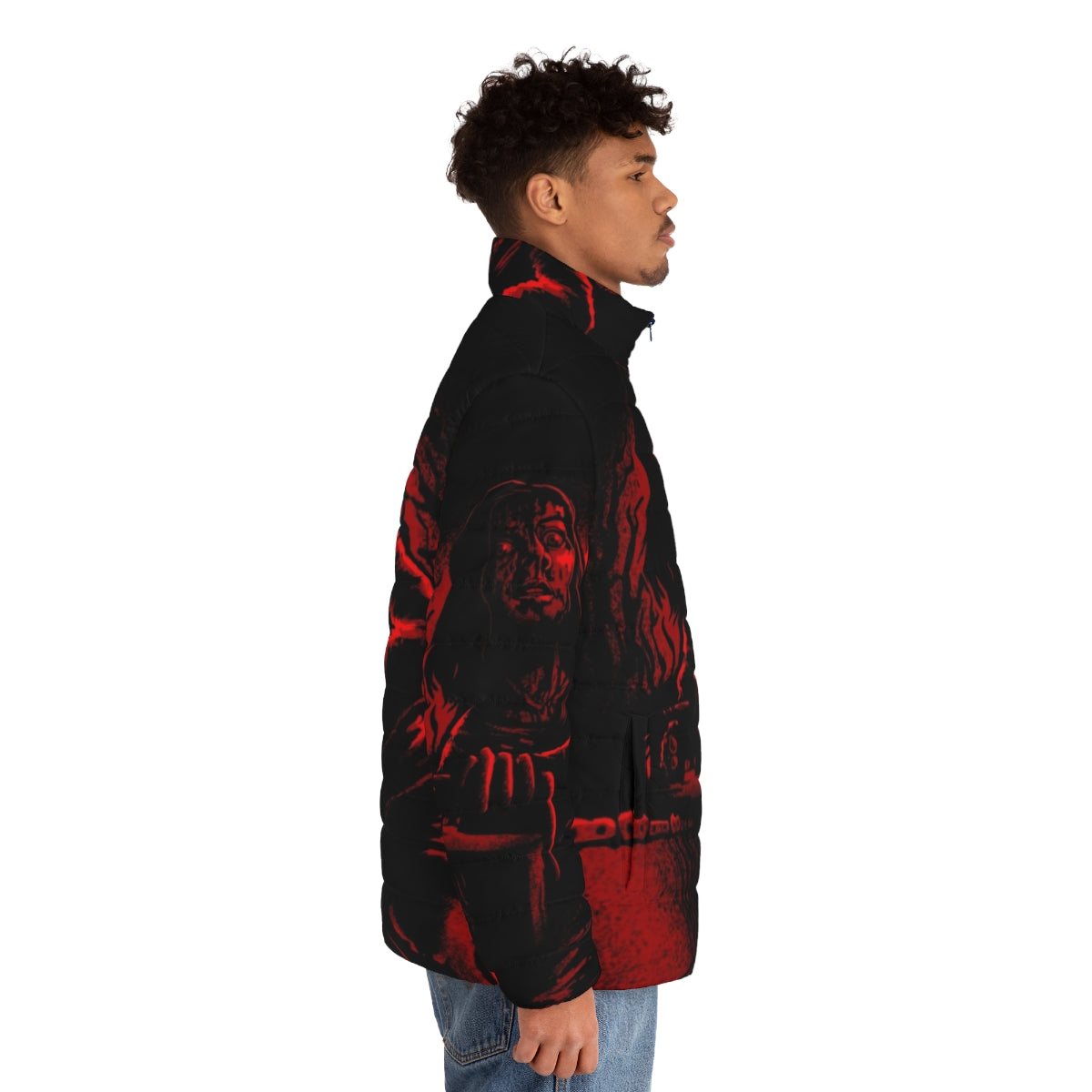 Puffer jacket inspired by the horror classic Evil Dead - men side right