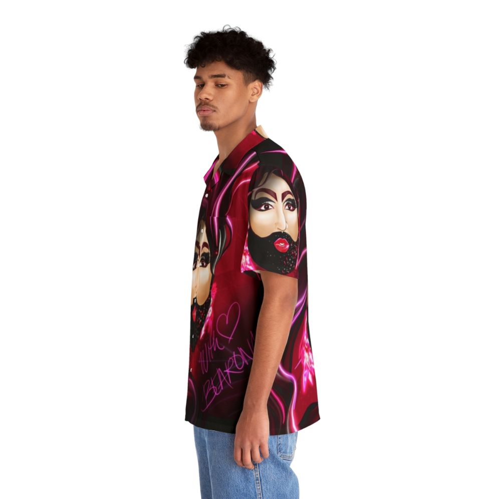 "Bearded Lady Drag Queen Hawaiian Shirt featuring Gay Bear Fan Art" - People Left